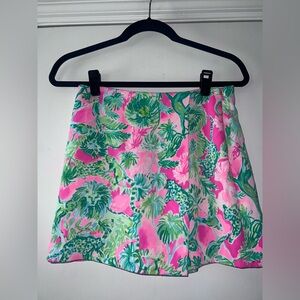 Lilly Pulitzer Pink & Green Tropical Print Skort